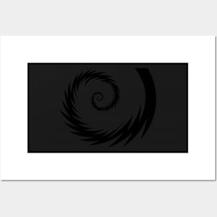 Black Spiky Spiral Posters and Art